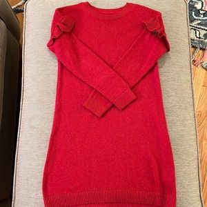 sparkly red sweater dress